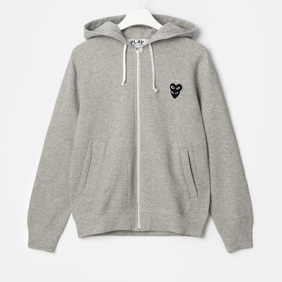PLAY COMME des GARÇONS (Унисекс) Double Black Heart Wappen Sweatshirt – Grey