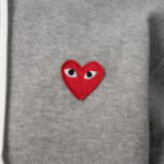 PLAY COMME des GARÇONS (Унисекс) Multi Heart Print Cotton Zip-Up Hoodie – Grey