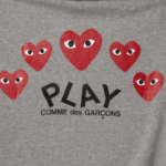 PLAY COMME des GARÇONS (Унисекс) Multi Heart Print Cotton Zip-Up Hoodie – Grey