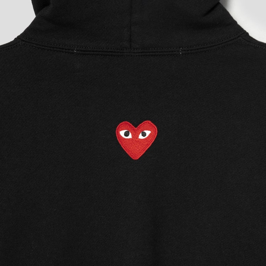 PLAY COMME des GARÇONS (Унисекс) Red Heart Wappen Zip-up Hoodie – Black