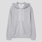 PLAY COMME des GARÇONS (Унисекс) Red Heart Wappen Zip-up Hoodie – Grey