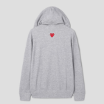 PLAY COMME des GARÇONS (Унисекс) Red Heart Wappen Zip-up Hoodie – Grey