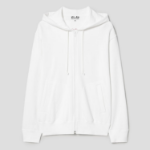 PLAY COMME des GARÇONS (Унисекс) Red Heart Wappen Zip-up Hoodie – White