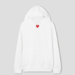 PLAY COMME des GARÇONS (Унисекс) Red Heart Wappen Zip-up Hoodie – White