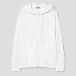 PLAY COMME des GARÇONS (Унисекс) Black Heart Wappen Zip-up Hoodie – White