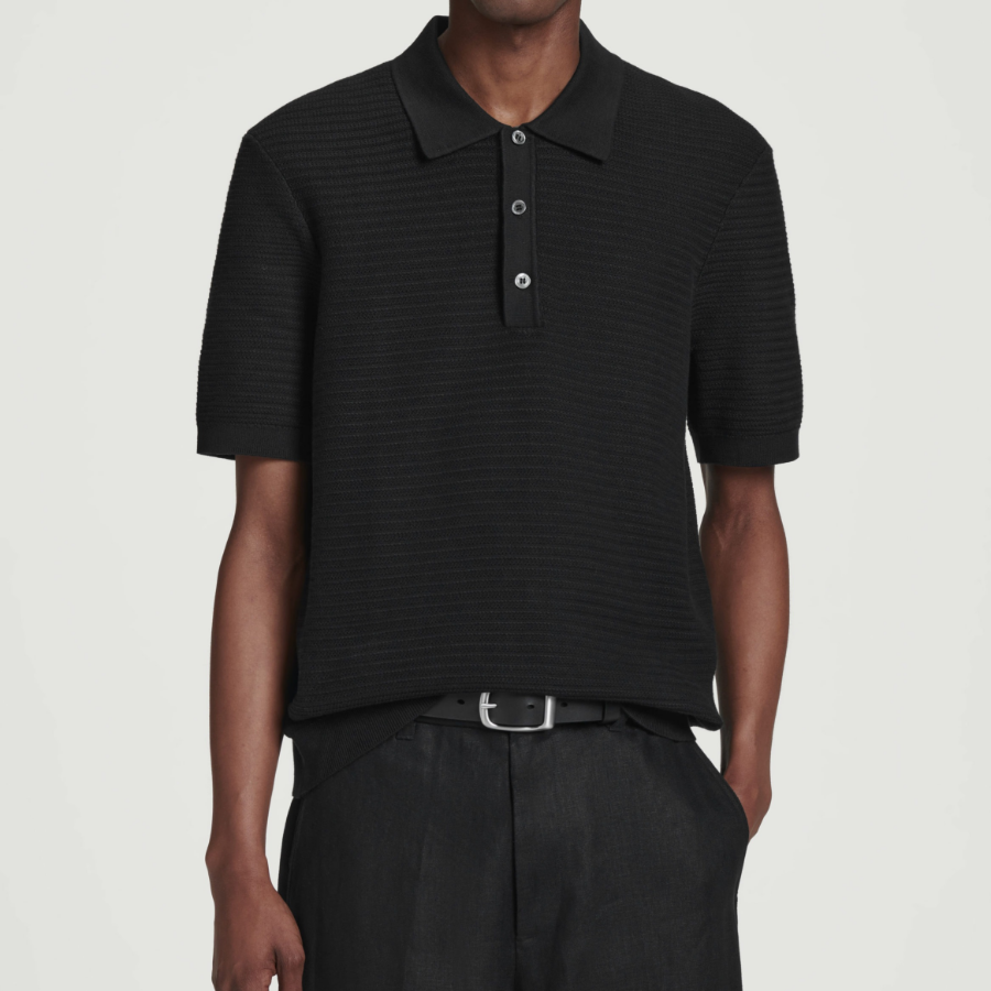 COS – Textured Knit Cotton Polo Shirt