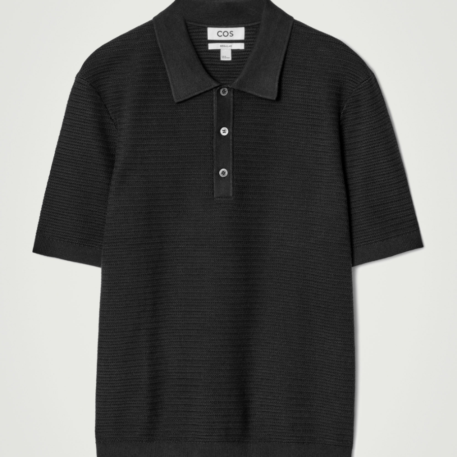 COS – Textured Knit Cotton Polo Shirt