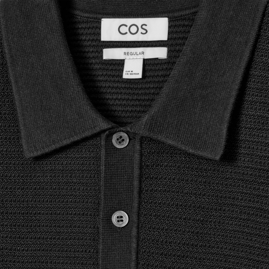 COS – Textured Knit Cotton Polo Shirt