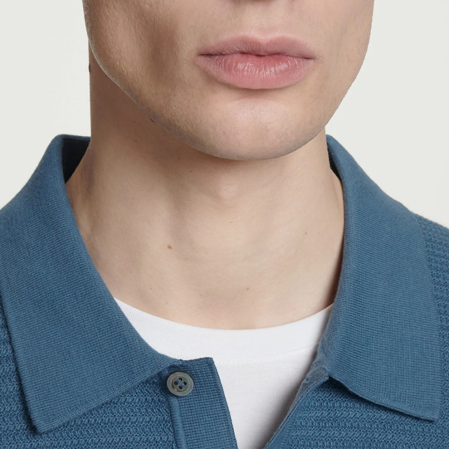 COS – Textured Knit Cotton Polo Shirt