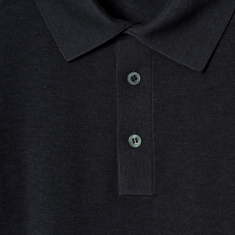 COS Slim Knitted Silk Polo Shirt