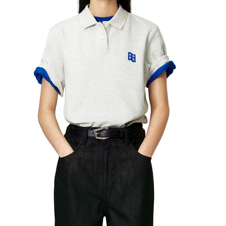ADER ERROR Sig Trs Tag Polo T-Shirt 01 – Oatmeal