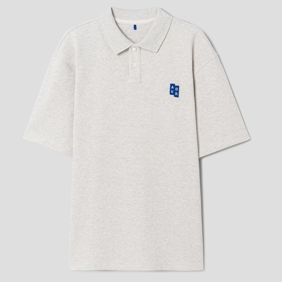 ADER ERROR Sig Trs Tag Polo T-Shirt 01 – Oatmeal