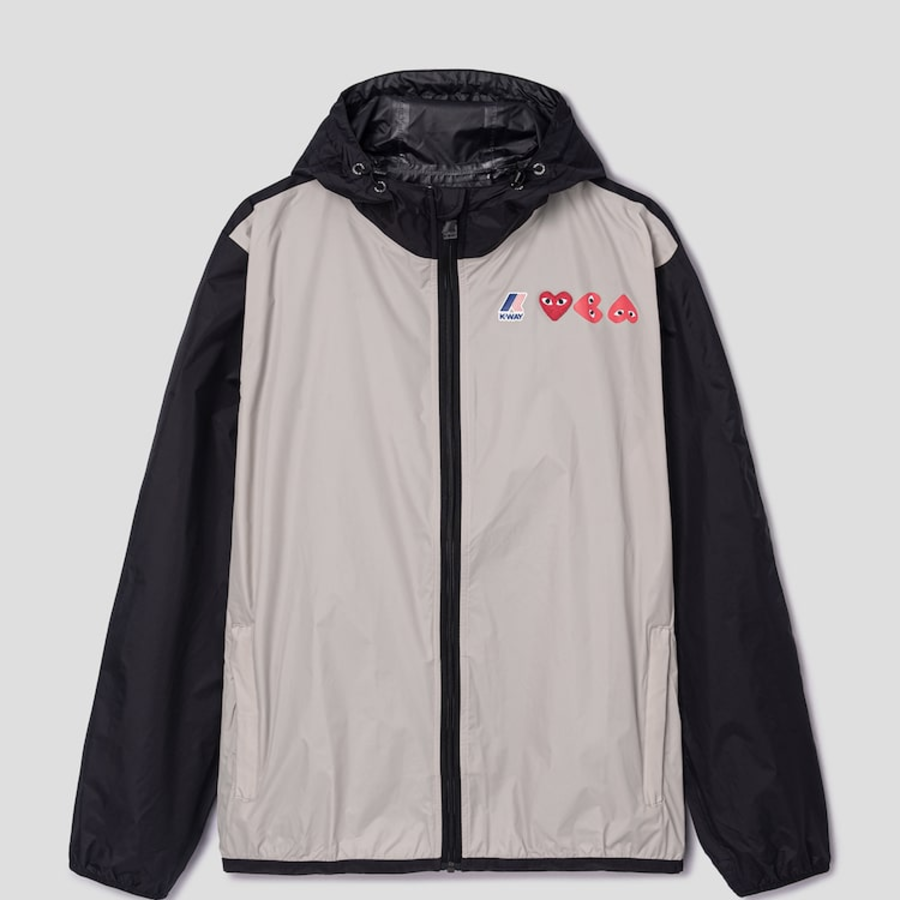 PLAY COMME DES GARÇONS (Unisex) K-Way Claude Full Zip Packable Jacket – Beige