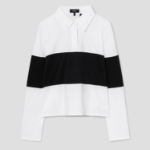 Theory Women Clinton Knit Crop Rugby Tee - White