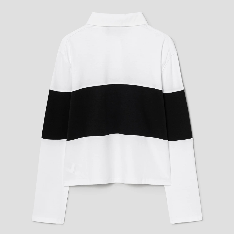 Theory Women Clinton Knit Crop Rugby Tee - White