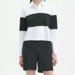 Theory Women Clinton Knit Crop Rugby Tee - White