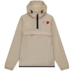 PLAY COMME DES GARÇONS (Unisex) K-Way Leon Half Zip Packable Anorak – Beige