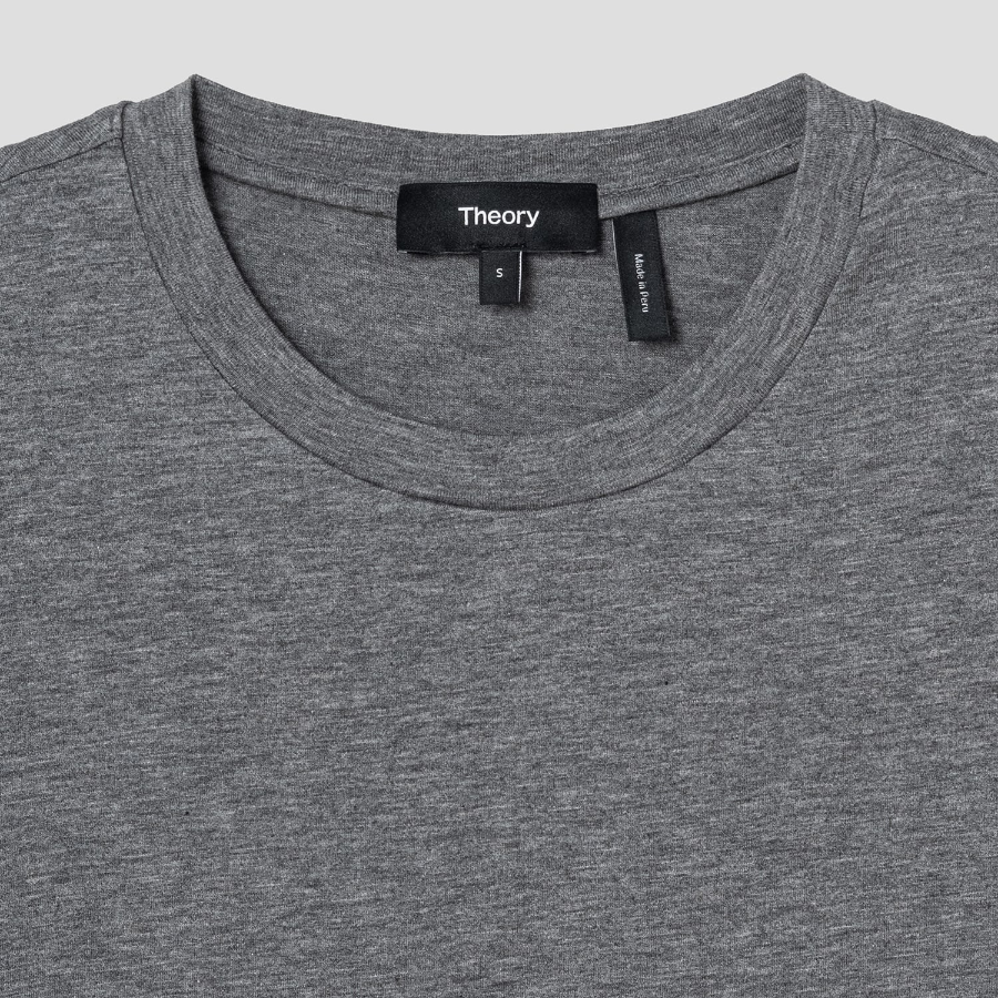 Theory Women Apex Cotton Tiny Tee - Melange Grey