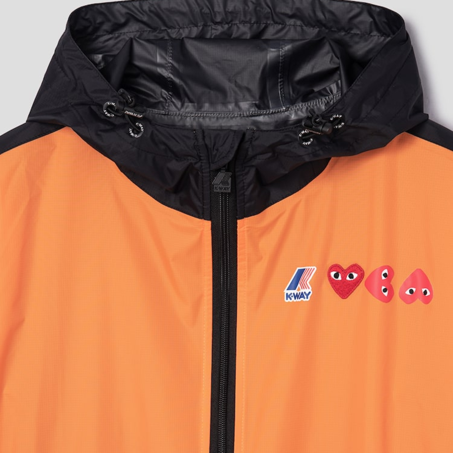 PLAY COMME DES GARÇONS K-Way Claude Full Zip Packable Jacket – Orange