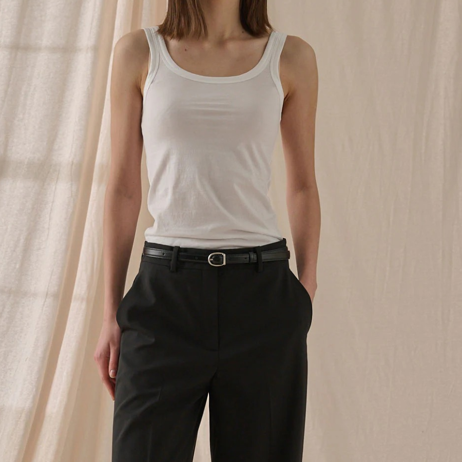 Theory Women Apex Cotton Bram Tank Top - White