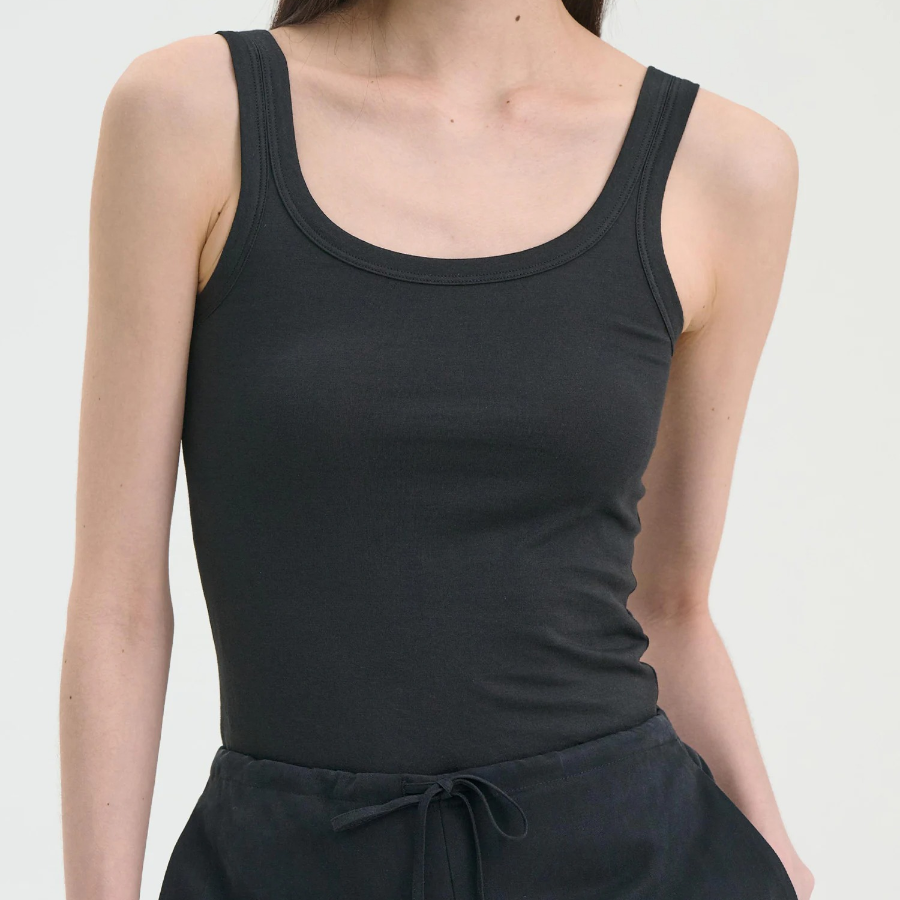 Theory Women Apex Cotton Bram Tank Top - Black