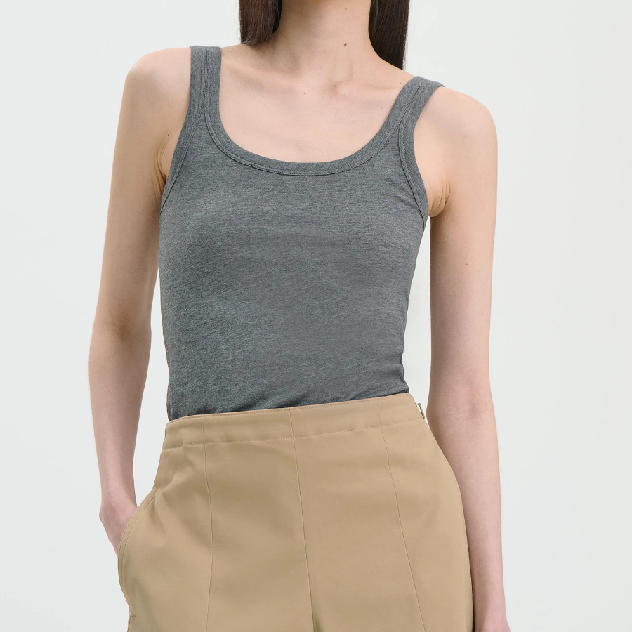 Theory Women Apex Cotton Bram Tank Top - Melange Grey