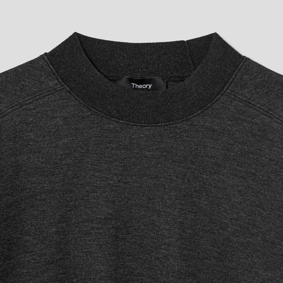 Theory Women Interlock Light Karenia Blouson Tee - Charcoal Melange