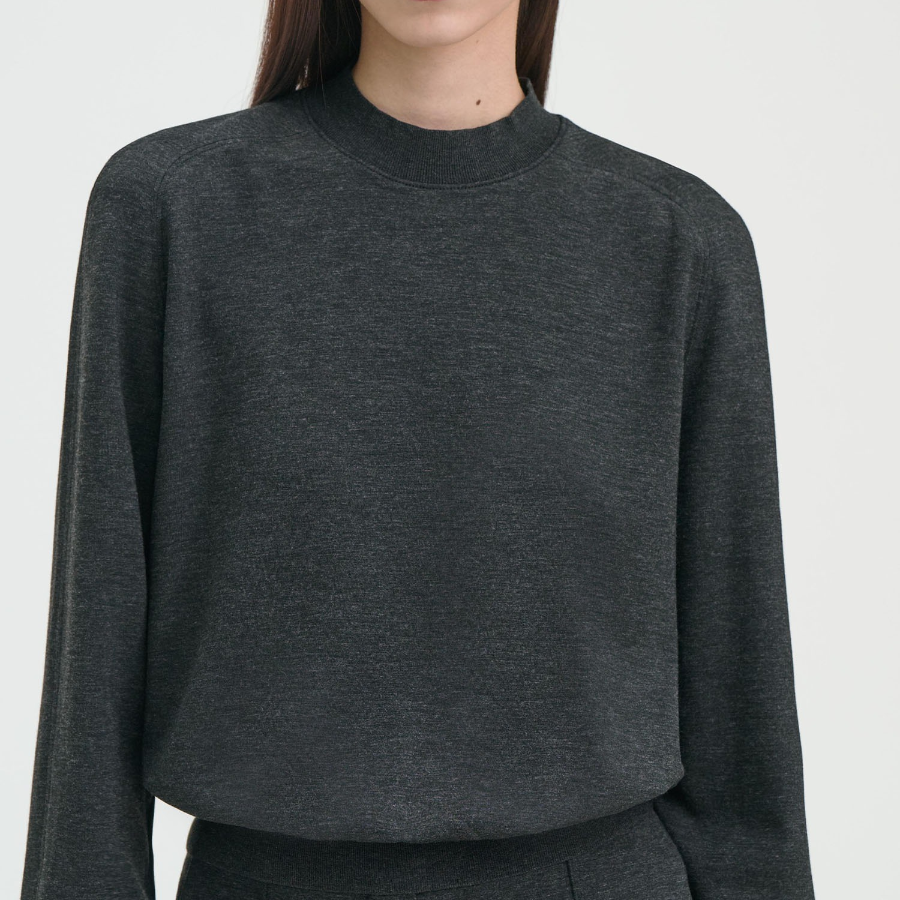 Theory Women Interlock Light Karenia Blouson Tee - Charcoal Melange