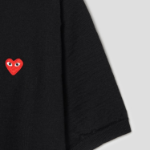 PLAY COMME DES GARÇONS (Unisex) Red Heart Wappen Short Sleeve Cardigan – Black