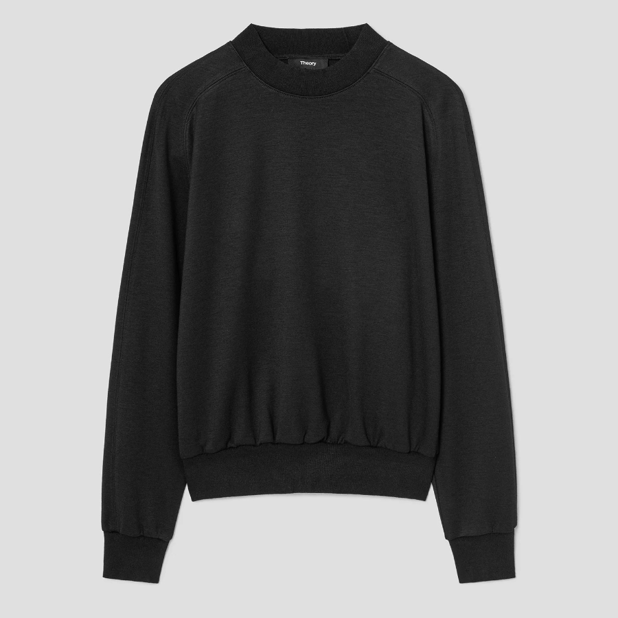 Theory Women Interlock Light Karenia Blouson Tee - Black