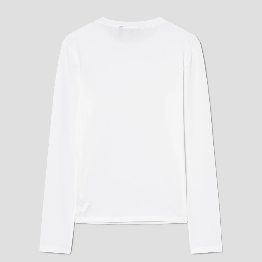 Theory Women Apex Cotton Long Sleeve Tiny Tee - White
