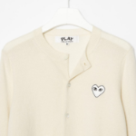 PLAY COMME DES GARÇONS (Unisex) White Heart Wappen Cardigan – White