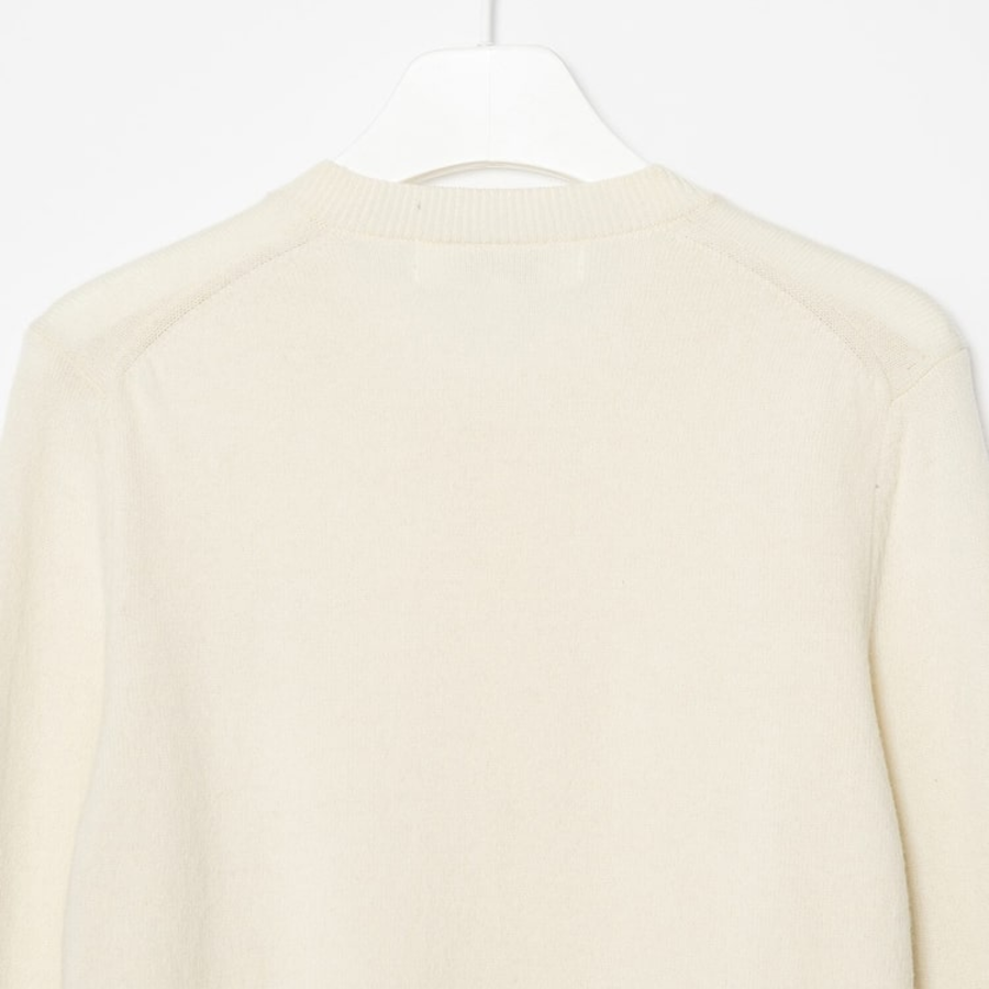 PLAY COMME DES GARÇONS (Unisex) White Heart Wappen Cardigan – White