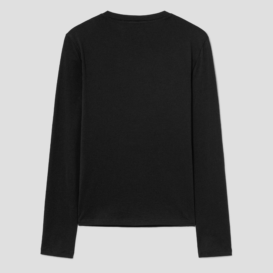 Theory Women Apex Cotton Long Sleeve Tiny Tee - Black