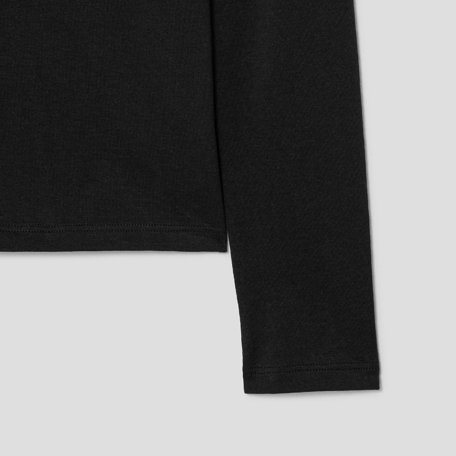 Theory Women Apex Cotton Long Sleeve Tiny Tee - Black