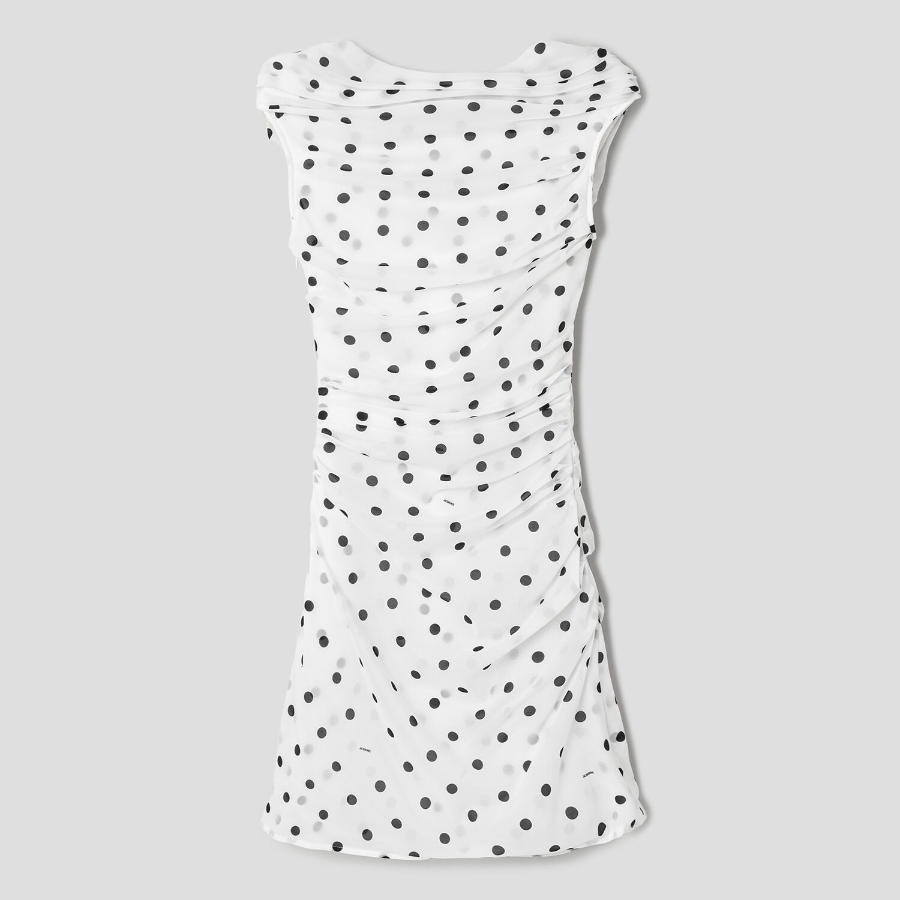 JACQUEMUS La Robe Rita - Print Dots Logo White/B