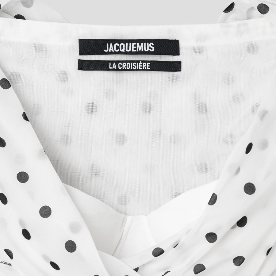 JACQUEMUS La Robe Rita - Print Dots Logo White/B