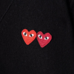 PLAY COMME DES GARÇONS (Unisex) Double Heart Wappen Cardigan – Black