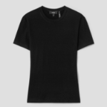 Theory Women Ribbed Viscose Tiny Tee - Black