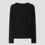 1Theory Women Ribbed Viscose Long Sleeve Tiny Tee - Black