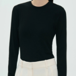 1Theory Women Ribbed Viscose Long Sleeve Tiny Tee - Black