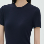 Theory Women Ribbed Viscose Tiny Tee - Deep Navy