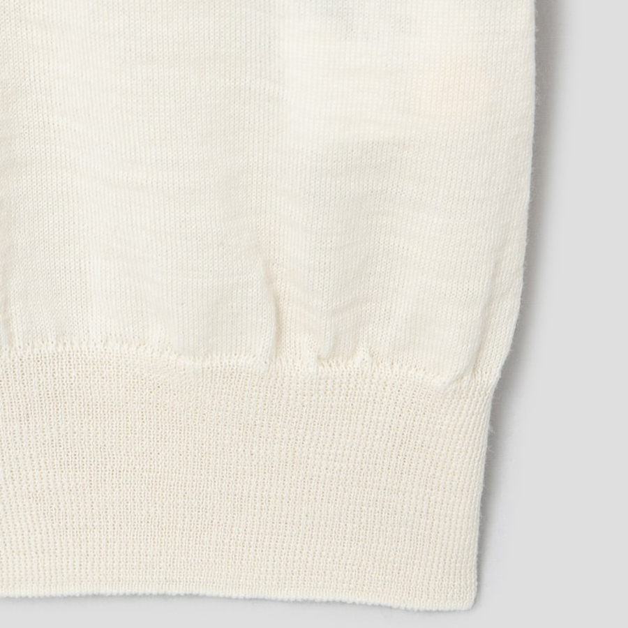 PLAY COMME DES GARÇONS (Unisex) Red Wappen Short Sleeve V-neck Cardigan – White