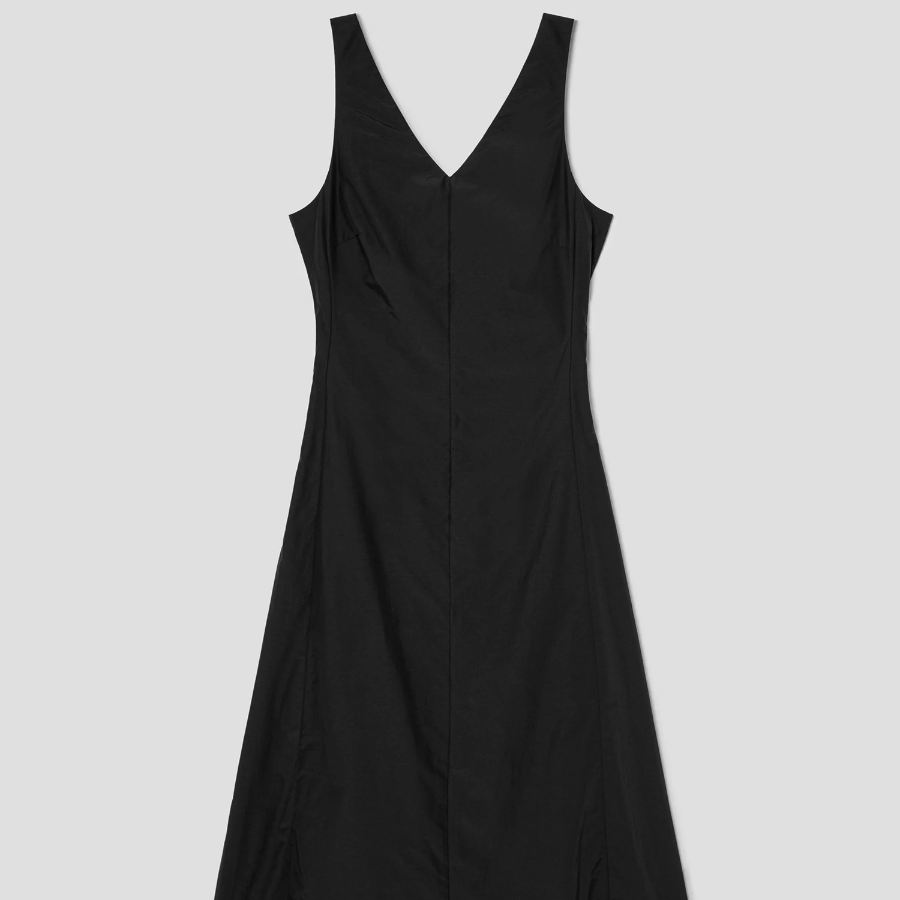 Theory Women Soft Lawn Vneck Open Back Dress - Black
