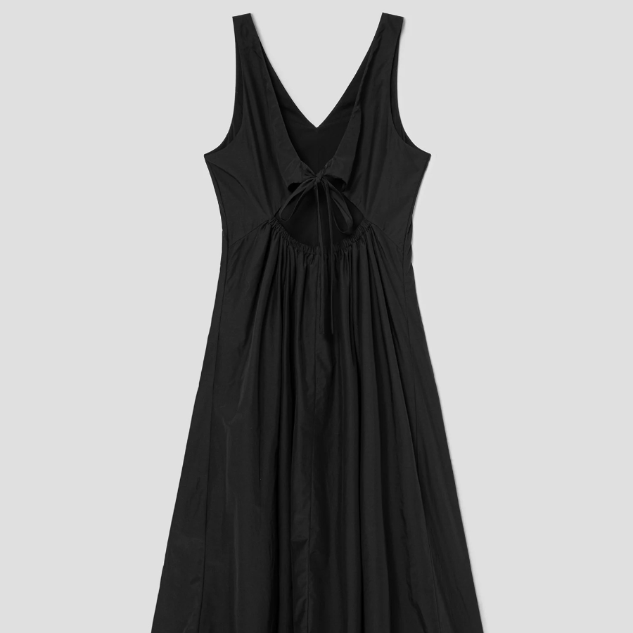 Theory Women Soft Lawn Vneck Open Back Dress - Black