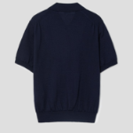 PLAY COMME DES GARÇONS (Unisex) Red Heart Wappen Short Sleeve Polo Knit – Navy