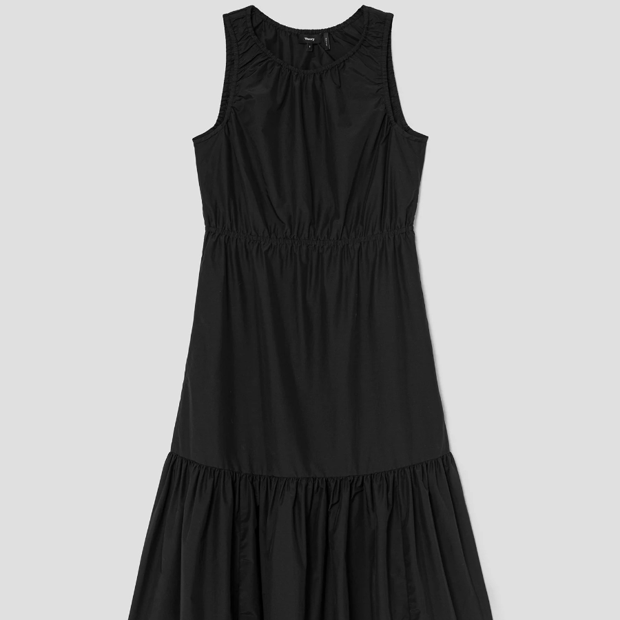 Theory Women Soft Lawn Gather Tiered Dress - Black
