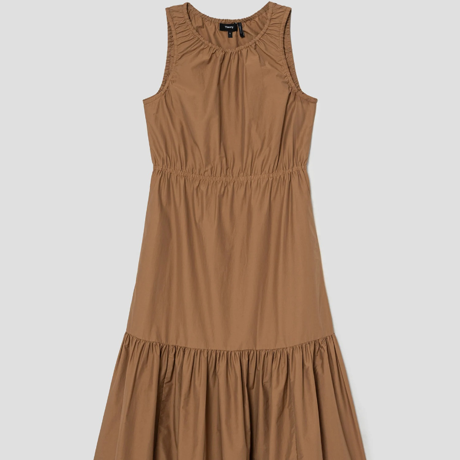 Theory Women Soft Lawn Gather Tiered Dress - Bronze