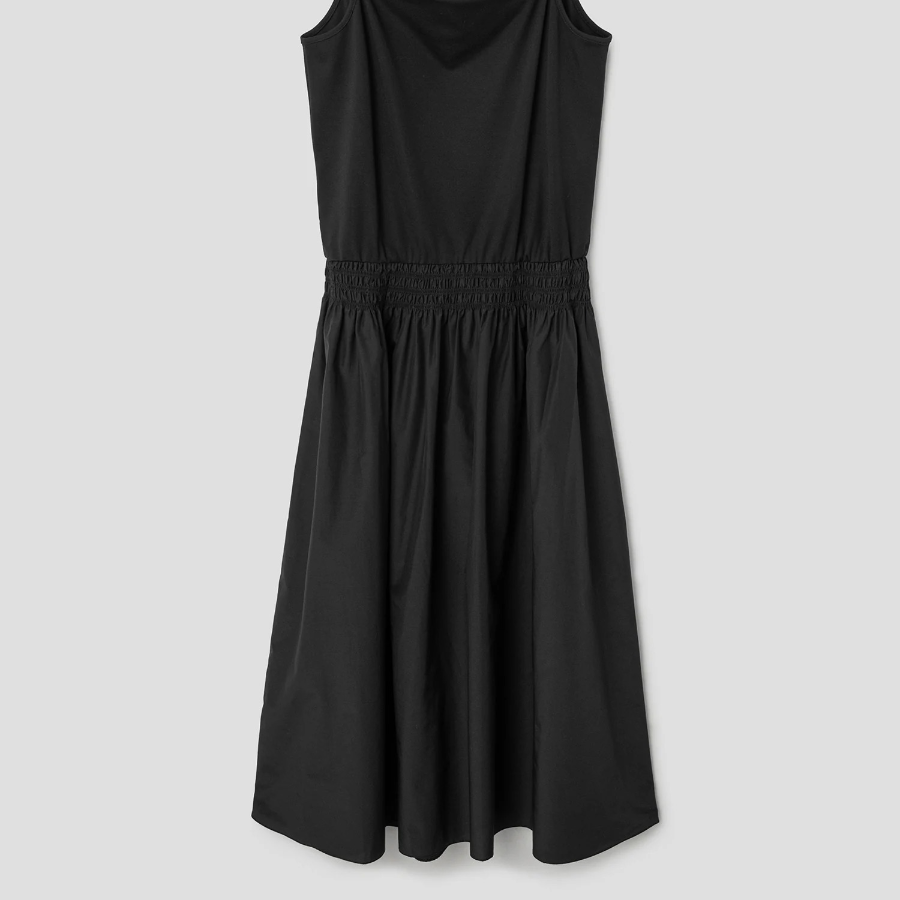 Theory Women Interlock Knit Smocked Pullon Dress - Black