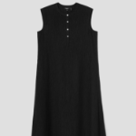 Theory Women Willow Crepe Sleeveless Henley Dress - Black